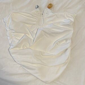 SHEIN Cream Ruched Top